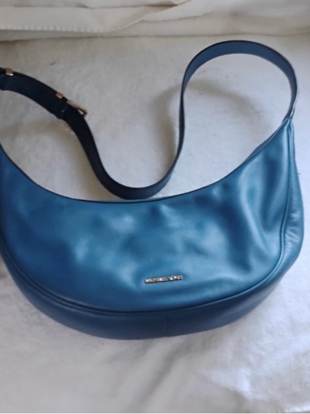 Michael Kors Teal Crescent Shoulder Bag